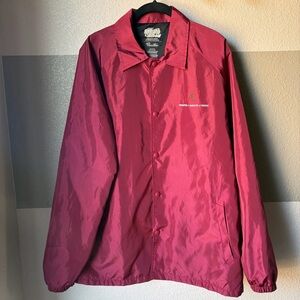 Primitive x Naruto Men Medium Crows Burgundy Coaches Jacket Snaps Collar Elastic